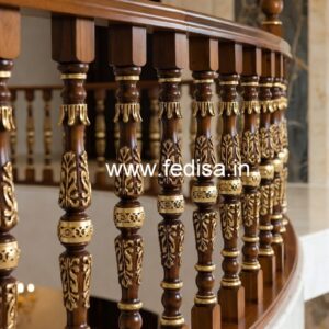 Premium Brass Wood Railings with Golden Touch No-2478