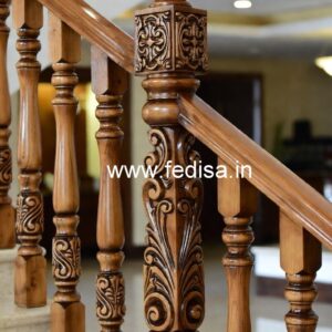 Brass Wood Stair Railings with Rich Finish No-2486