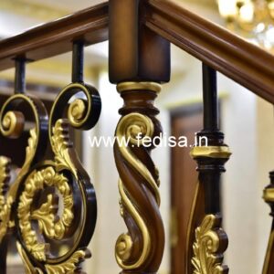Brass Wood Balcony Fence with LED Lights No-2497
