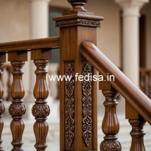 Stylish Brass Wood Staircase Design Inspiration No-2498