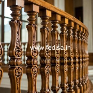 Premium Brass Wood Fence for Balcony No-2499