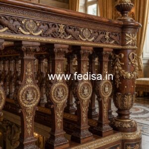 Modern Brass Wood Balcony Fence Inspiration No-2502