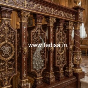 Brass Wood Staircase Side Railings for Villas No-2514