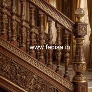Luxury Brass Wood Railings with Elegant Finish No-2515