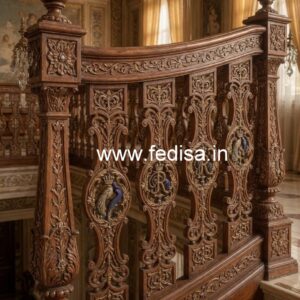 Modern Brass Wood Balcony Handrail Collection No-2516