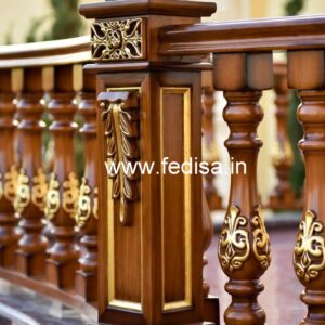 Brass Wood Railings for Luxury Staircases No-2519