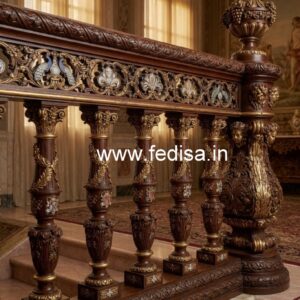 Elegant Brass Wood Fence Design Collection No-2522