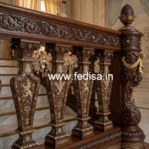 Brass Wood Handrail Design for Luxury Homes No-2526