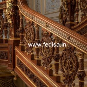 Modern Brass Wood Balcony Railings Collection No-2527