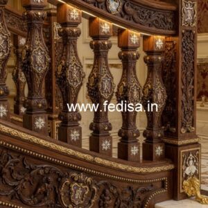 Elegant Brass Wood Staircase Interior Inspiration No-2528