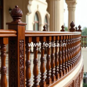 Premium Brass Wood Balcony Handrails No-2530