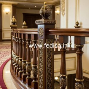 Decorative Brass Wood Railings with Golden Finish No-2531