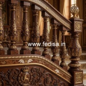 Stylish Brass Wood Staircase Handrail Trends No-2535