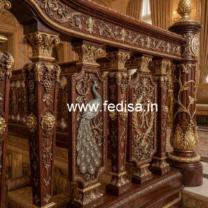 Decorative Brass Wood Balcony Fence Ideas No-2536