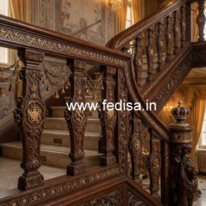Premium Brass Wood Railings for Modern Villas No-2537