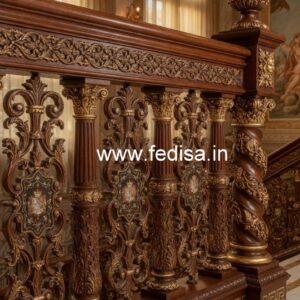 Brass Wood Staircase Decor with Luxury Style No-2538