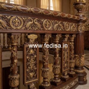 Stylish Brass Wood Staircase Railings for Home No-2541