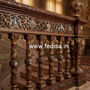 Modern Brass Wood Balcony Decor Collection No-2545