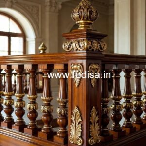 Brass Wood Staircase Banister for Modern Homes No-2551