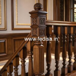 Modern Brass Wood Handrails for Luxury Villas No-2554