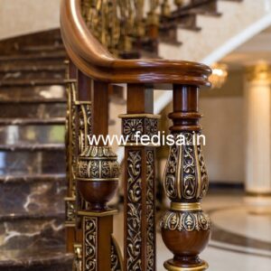 Decorative Brass Wood Staircase Fence Trends No-2555