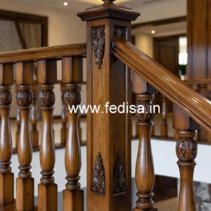 Premium Brass Wood Railings with LED Lights No-2557