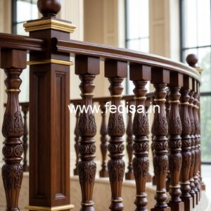 Elegant Brass Wood Fence for Balcony Design No-2559