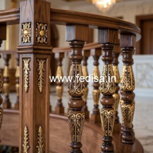Decorative Brass Wood Railings for Interior Decor No-2561