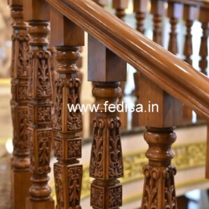 Premium Brass Wood Stair Railings Inspiration No-2565