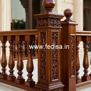 Luxury Brass Wood Staircase Handrails for Duplex No-2568