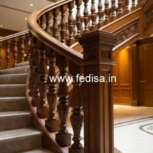 Premium Brass Wood Balcony Fence Inspiration No-2573
