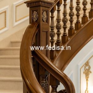 Stylish Brass Wood Railings for Rich Interiors No-2575