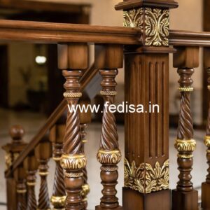 Modern Brass Wood Staircase Side Fence Ideas No-2577