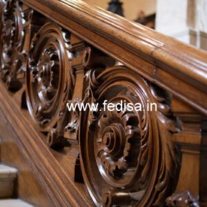 Decorative Brass Wood Staircase Collection for Villas No-2584