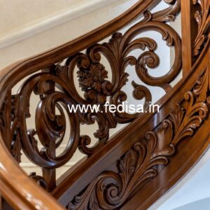 Stylish Brass Wood Railings for Dream Homes No-2586