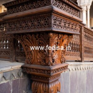 Elegant Brass Wood Handrail Collection for Interiors No-2594
