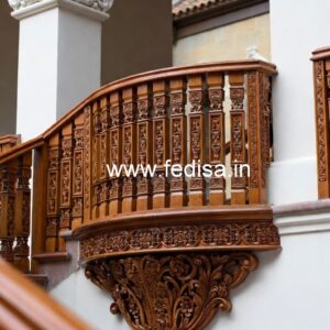 Elegant Brass Wood Railings with Artistic Look No-2599