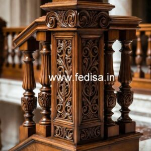 Brass Wood Railing Design for Modern Staircase No-2601