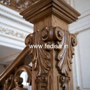 Elegant Brass Wood Staircase Fence Design No-2604