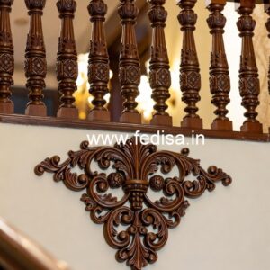Modern Brass Wood Staircase with Glass Railings No-2607