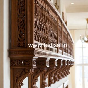Decorative Brass Wood Balcony Safety Railings No-2617