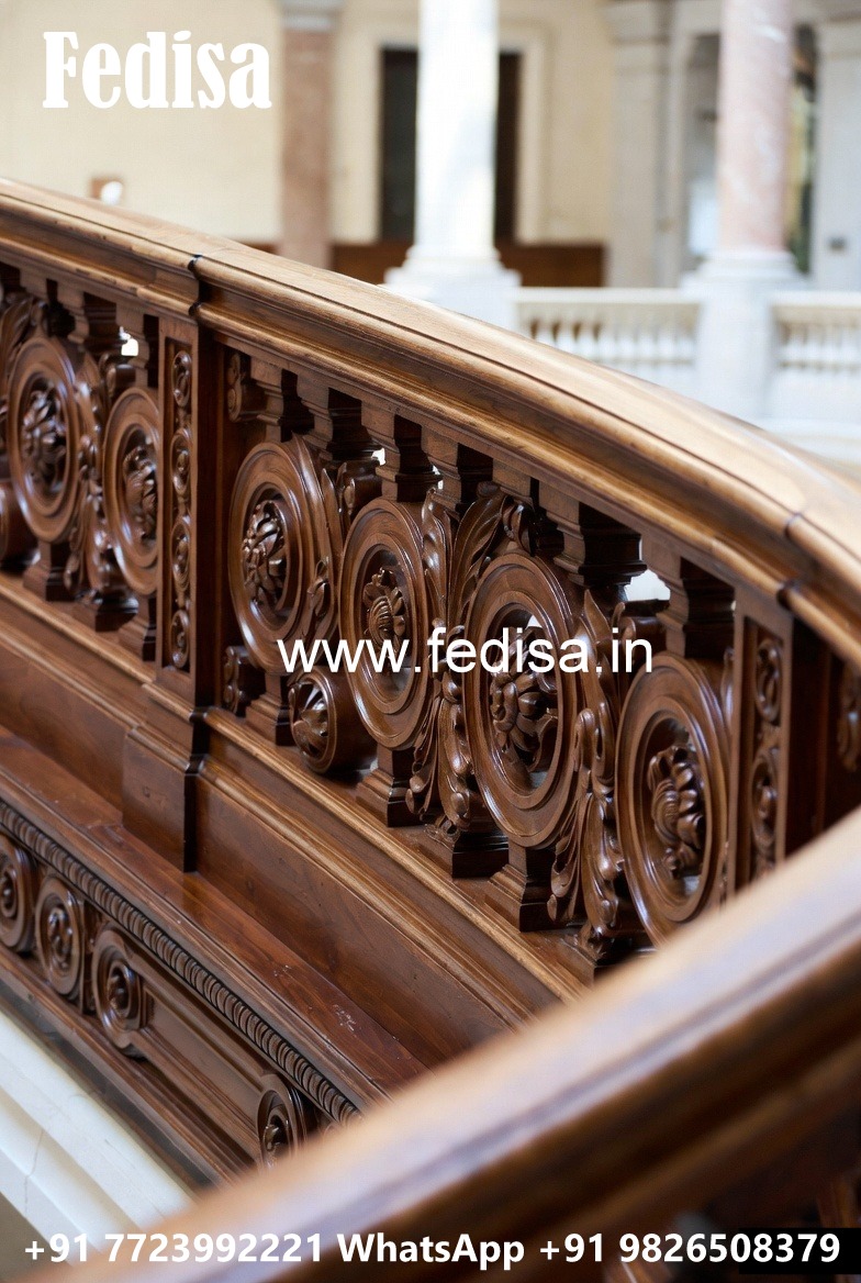 Stylish Brass Wood Handrails with Luxury Finish No-2619