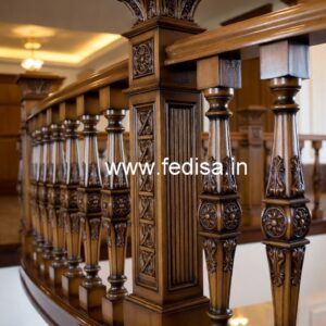 Stylish Brass Wood Railings with Rich Finish No-2637