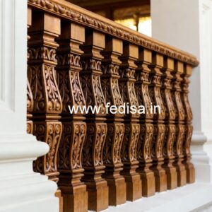Luxury Brass Wood Staircase Collection for Villas No-2641
