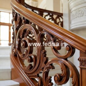 Modern Brass Wood Balcony Decor with LED Lights No-2642