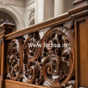Decorative Brass Wood Handrails for Luxury Interiors No-2646