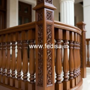 Luxury Brass Wood Balcony Railings with Modern Look No-2647
