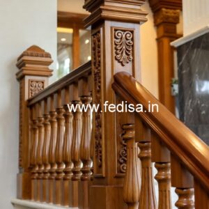Modern Brass Wood Balcony Railings Inspiration No-2660
