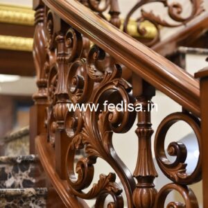 Modern Brass Wood Railings for Elegant Interiors No-2672