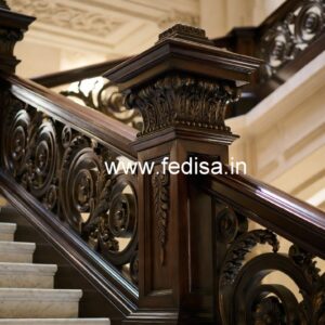 Premium Brass Wood Balcony Fence Design Trends No-2681